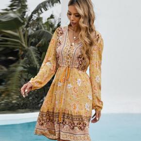 ladies printing dress vintage dress for women Bohemia OEM factory LILD006