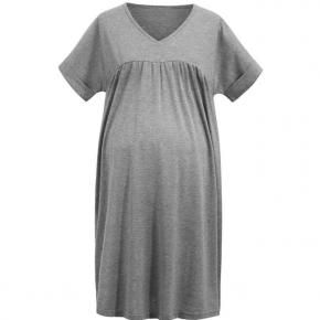 ladies maternity dress grey color pregnant clothes V neck dress for pregnancy women  OEM factory LILM010