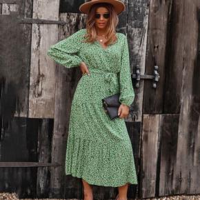 ladies maxi dresses woman dresses long sleeves dress women OEM factory LID010