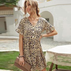 ladies fashion dress leopard print dress dresses women OEM factory LID016