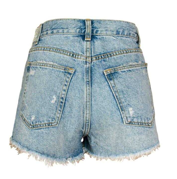 New summer jeans women denim shorts hight waist rhinestone fringed chain denim shorts casual Short Jeans For Woman OEM factory LILJ053