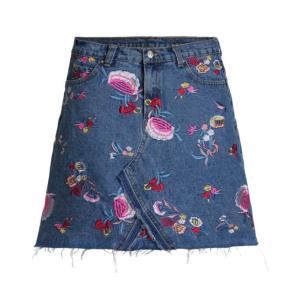 plus size jean for woman skirt EMB jeans embroidered skirt OEM factory LILJ046