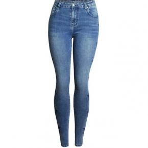 plus size women denim jeans skinny EMB jeans denim jeans star embroidered skinny OEM factory LILJ045 