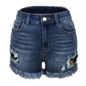 lace ripped jeans  jeans shorts denim shorts OEM factory LILJ011